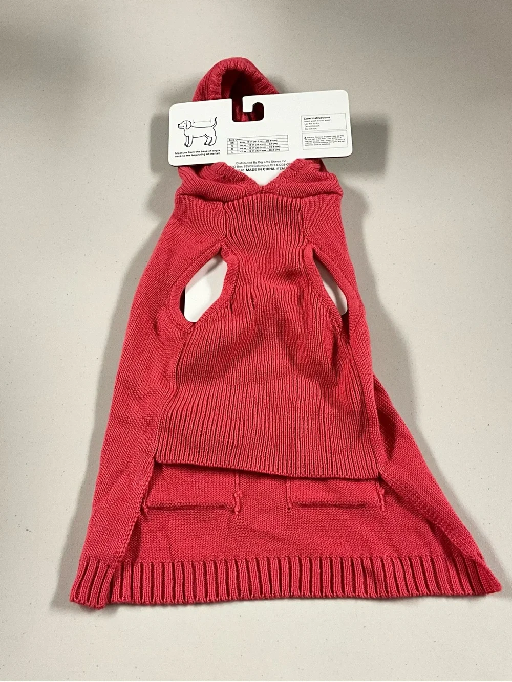 Dog Peepers Pink Hooded Knit Poncho with Pom Poms